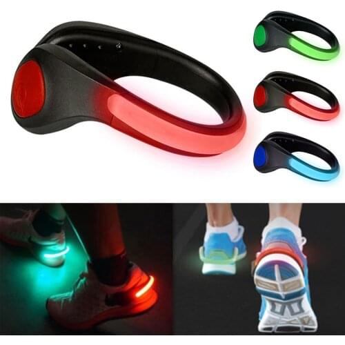 NEW Sports Running Safety USB LED Shoes Clip Luminous Light Reflective No-slip Clips