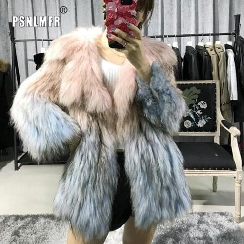 Ladys Elegant Oversized Knitted Cute Natural Real Fox Fur Coat Outwear Extra Soft Women Coats Winter Fashion Loose Women Jacket