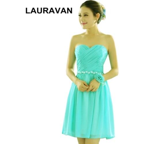 New arrival woman fashion 2020 elegant girls a-line sweetheart turquoise chiffon bridesmaid dresses green dress robe-de-soiree