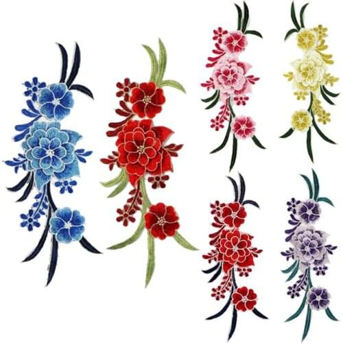 1Pc Mix Color Embroidery Rose Flower Sew On Patch Dress Hat Bag Jeans Applique Crafts Clothing Accessories DIY