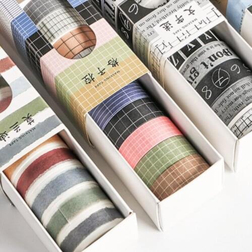 10 Pcs/pack Retro Alphabet Number grid Decorative Washi Tape Adhesive Tape Diy Scrapbooking Sticker Label Masking Craft Tape