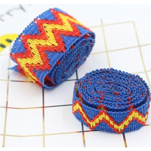 5y18-33mm national flag color embroidery tri-color lace stage national costume waist decoration DIY handwork Sewing accessories