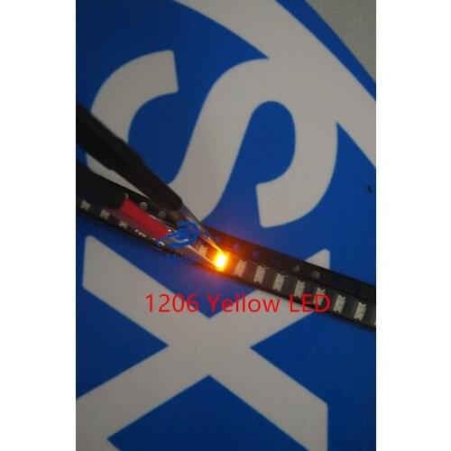 100PCS/LOT 1206 Yellow SMD LED Diode Light 3216 Diodes SMD Super Bright 1206 led 3.2*1.6mm Yellow Color New