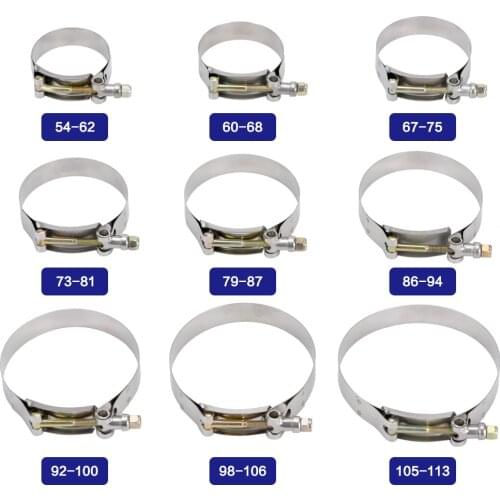 2.0" 2.25" 2.5" 2.75" 3.0" 3.25" 3.5" 3.75" 4.0" T-Bolt Exhaust Clamp Intake Turbo Exhaust Intercooler Silicone Coupler 1 Piece