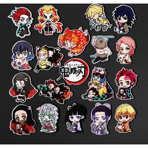 2021 new Japanese anime Demon Slayer Kamado Tanjirou Iron On Embroidered Clothes Sailor Patch For Clothing Patches