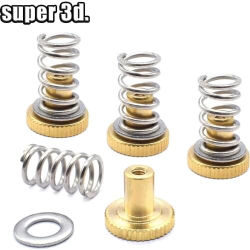 3 sets 3D Printer Accessories DIY UM2 Ultimaker 2 Adjustment Nut + Springs+ flat washers for CNC trapezoidal lead screw printer