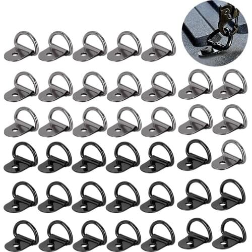 40Pcs Steel D Shape Lashing Rings Durable Anchor Mounting Rings Hook Tie Downs for Loads on Trailers Case Cargo SUV
