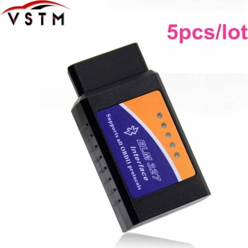 5pcs/lot Real PIC18F25K80 Chip ELM327 Bluetooth Hardware V1.5 Interface ELM 327 OBD2 OBD 2 Auto Diagnostic Tool Free Shipping