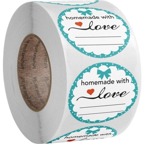 500pcs 1 Inch Round Labels Kraft Paper Sticker Dragee Candy Flower Gift Box Packaging Bag Wedding Cookie Cake Thank You Stickers