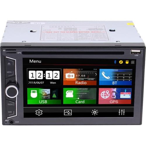 Double Din 6.2 inch Car DVD Player With FM/AM Radio RDS USB SD GPS Navigation Support Aux/Cam-in SWC