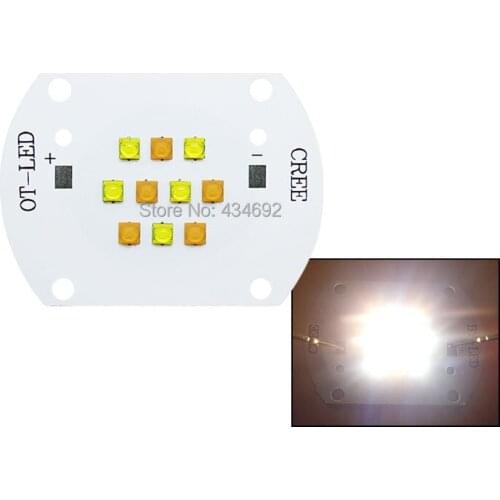 Free Shipping 50W Cree XLamp XT-E White(5pcs) 6000K +Warm White(5pcs) 3000K DC30V-36V 1500mA High Power LED Bulb Lamp Light