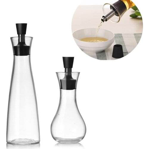Kitchen Accessories High Borosilicate Glass Oil Dispenser Bottles Cruet Storage Pot Cooking Gravy Boats Pourer Spout 250-500ML