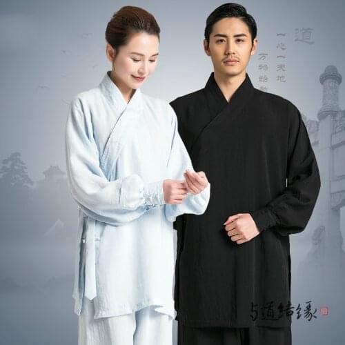 Oblique Chinese Traditional Tai Chi Uniforms Kung Fu Wu Shu Robe Unisex 12 Colors Can Custom Top And Pants