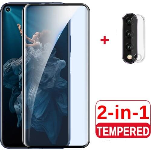 Huawei Nova5T Nova 5T 5i 5 Pro 4e 4 3e 3 3i Full Coverage Full Glue Tempered Glass Screen phone Protector + Camera Lens Film