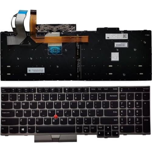 NEW US laptop Keyboard for Lenovo ThinkPad E580 E585 L580 P52 P72 US keyboard silver frame