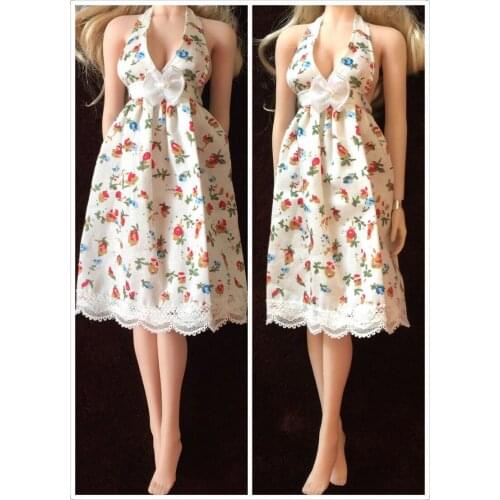 Mnotht 1/6 Scale Flower Dree Nightdress for 12in Female Soldier Action Figure Toy