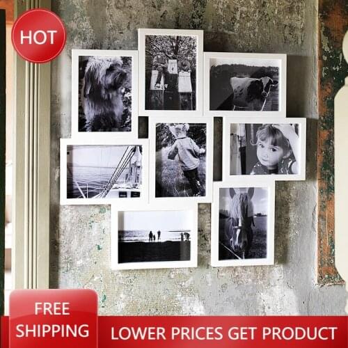 Modern Decor Set Photo Frame Wall Collage Decorative Wedding Photo Frame Baby White Personalized Foto Cadeau Wood Decor AG50XK