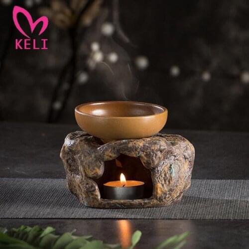 Retro Candle Heating Base Warmer Japanese Style Stoneware Teapot Stove Stone Kung Fu Tea Set Ceramic Insulation Base Heater