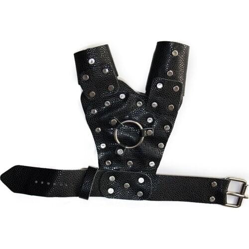 Fishing Bracers Archery Bow Protective Gloves Leather Durable Left Hand Guard Slingshot Catapult Outdoor Shooting Accessories