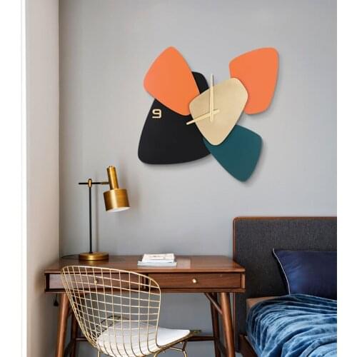 Ironwork Wall Clock часы настенные Nordic Style Creative Decoration Individual Personality Sun Movement Special-shaped Clocks