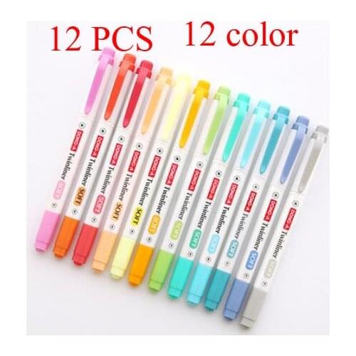 Non zebra mildliner highlighter pen Fluorescent pen marker Pastel Soft Color Watercolor pens Student Stationery School Supplies
