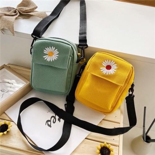 Newhotstacy Bag 05172021 Ladies little Daisy bag canvas small mobile phones bag single shoulder bag 4d99 0d2