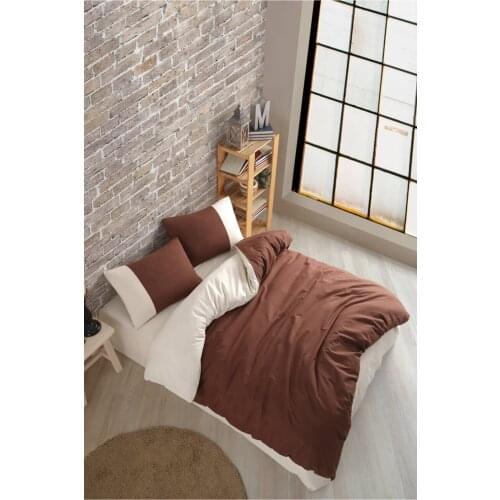 Plain Series Double Sided Coffee-cream Personality Comforter Bedding Sets Sheet Duvet Cover Luxury FulL