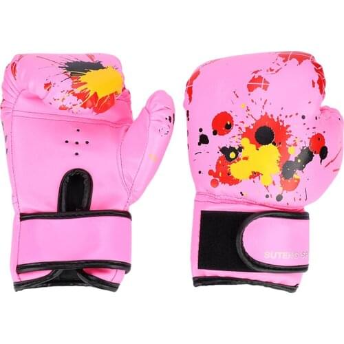 1 Pair Children Boxing Gloves Girls Boys Punch Training Fighting Gloves Muay Thai Punching Sanda Breathable Gloves