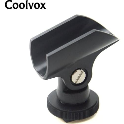 Coolvox Interview Microphone Stand Boots Light MIC Holder Flshlight Holder Hot Shoe & 1/4" Screw Hole for Sony Nikon DSLR Camera