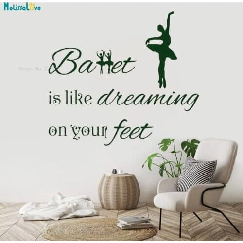 Ballet Is Like Dreaming on Your Feet Dancing Dancer Ballerina Wall Decal Quote Vinyl Sticker Art Murals Removable YT2575