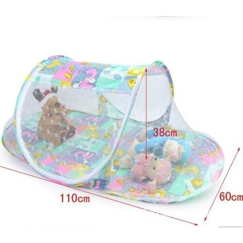 110*60*38CMcartoon Folding Portable removable and washable Cotton baby Crib netting Infant tollder Sleep Travel Mosquito Netting