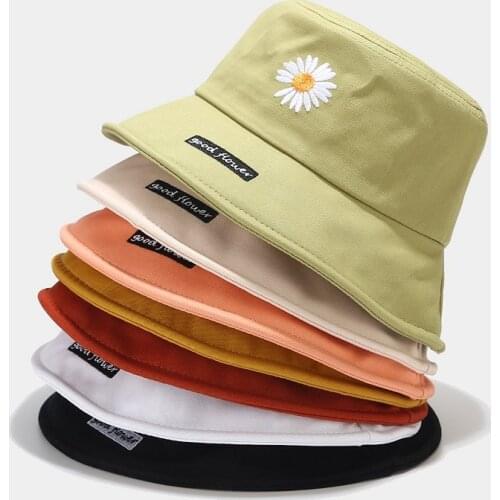 Daisy Bucket Hat Yellow Woman Bucket Hat Letter Unisex Fashion Bob Cap Hip Hop Gorro Men Women Summer Cap Girls Hat