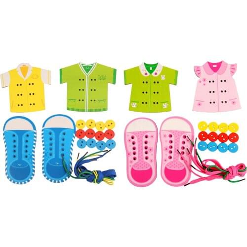 4-in-1 Children Wooden Stringing Toys Educational Toy for Kids over 4 Years Old