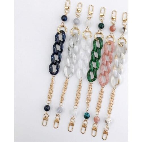 Acrylic Double Chain Portable Mobile Phone Lanyard Diy Jewelry Accessories Retro Chain Mobile Phone Case Accessories 2021