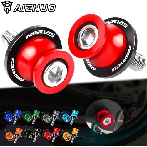 Motorcycle Accessories 8MM Swingarm Spools Stand Screws FOR HONDA NSR125 1988-1990 1989 CNC Aluminum With NSR 125 LOGO 1 Pair