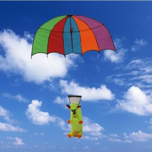Free single line fun factory Weifang kite for kids dog bear umbrella parachute flying toys chinese kites sale children beach bar