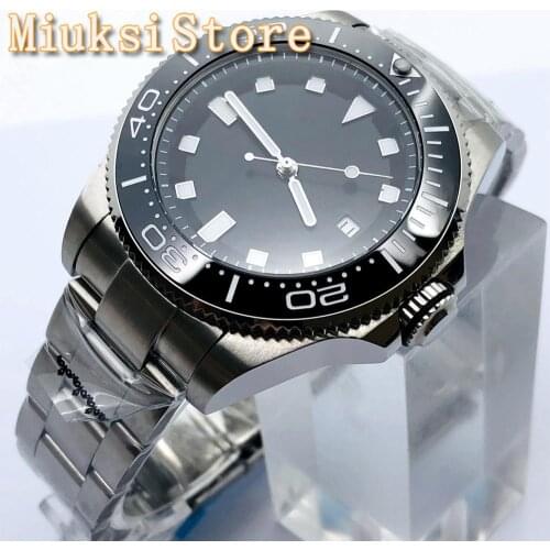 BLIGER 43mm Mens New Luxury Business Mechanical Watch Sapphire Glass Ceramic Bezel Black Sterile Dial Mens Automatic Watch