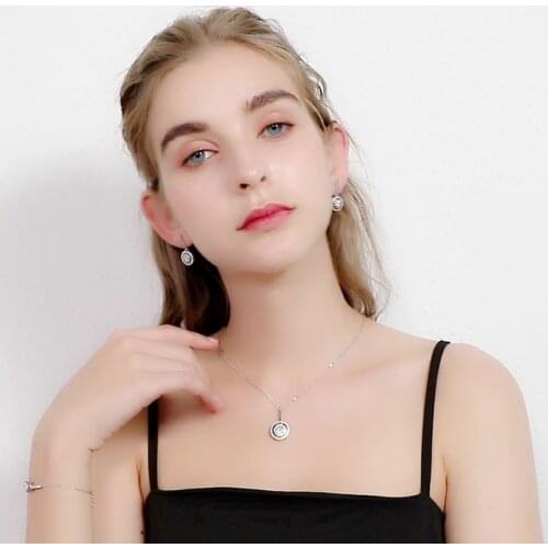 Black Awn Classic Fine Genuine 100% 925 Sterling Silver Slide Necklace Women Jewelry Round Bijoux Femme Necklaces&Pendants P074