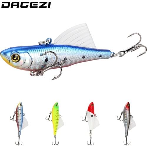DAGEZI VIB Fishing Lure 4 colors Artificial Bait 6.8cm/13g Hard Fishing Bait Squid bait With Fins Crankbait Fishing Tackle Pesca
