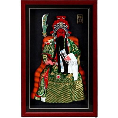 Decoration Arts crafts girl gifts get married Fortuna Wu Guan Yu creative relief frame pendant traditional hotel decor Home Furn