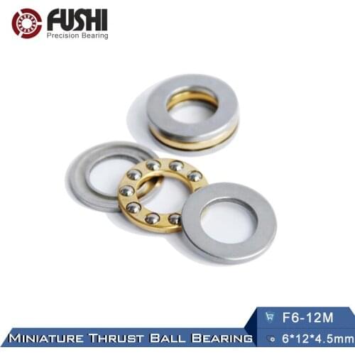 10PCS F6-12M Bearing 6*12*4.5 mm F6 12 M Miniature Thrust Axial F6 12M Ball Bearings With Grooved Raceway