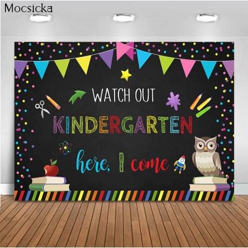 Back To School Photo Background Blackboard Book Owl Decoration Style Child Portrait Photo Wallpaper Photography Props Banner