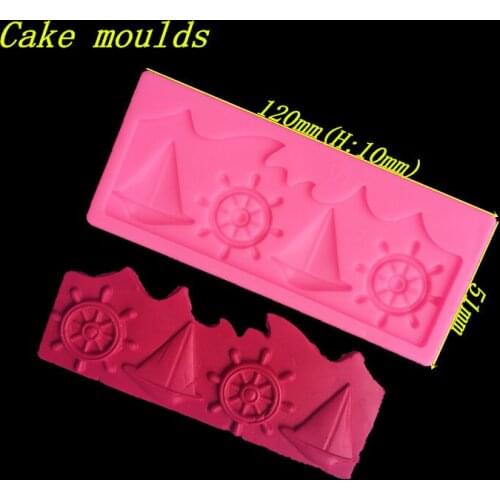 Fondant cake mold Rudder Sailing shape decoration Silicone mould diy chocolate pastry cake baking tools