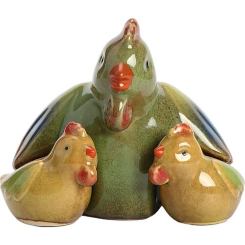 Chicken Statues Ceramic Living Room Figurine Bedroom Bookshelf Sculpture Figures Home Cabinet Shop Countertop Art Desk Accent