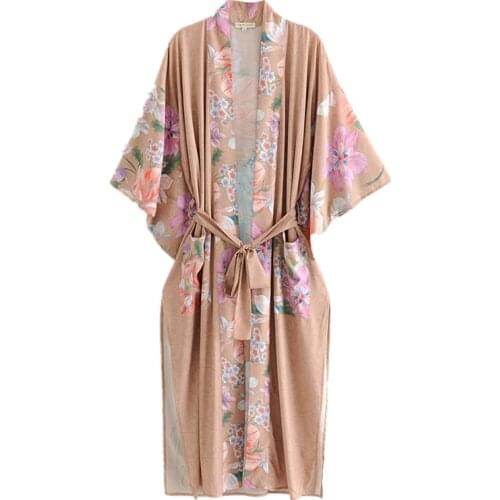 Japanese Kimono Fashion Blouse Women 2020 New brown peacock kimono cardigan jacket women Printed Traditional Kimonos