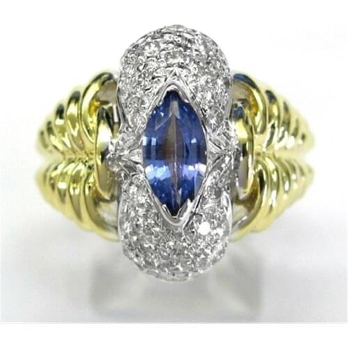 Fine Crystal Zircon Fashion Women Ring Romantic Charms Girl Birthday Gift Wedding Engagement Bands Jewelry Accessories