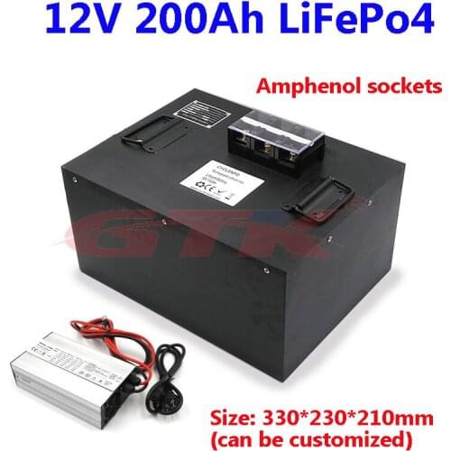 Lifepo4 12v 200ah battery pack lifepo4 12V lithium battery pack built-in BMS for electric motor of boat,golf cart,solar system