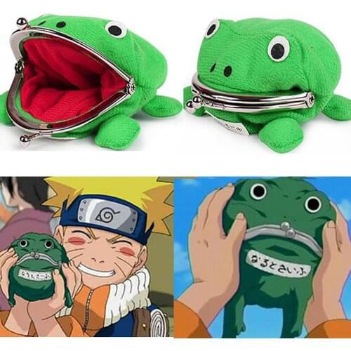 Anime Naruto Frog Wallet Uzumaki NARUTO Coin Purses Plush Manga Cosplay Accessories Kawaii Mini Purse Bag Kids Birthday Toy Gift