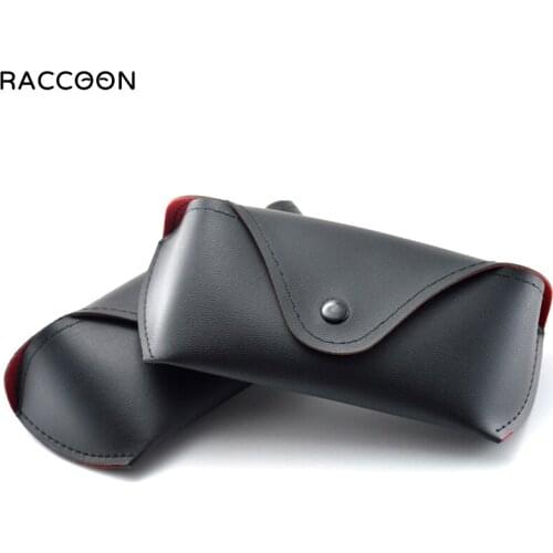 Leather Spectacle Case for Sunglasses Black Button Box Color Film Glasses Spectacle Case