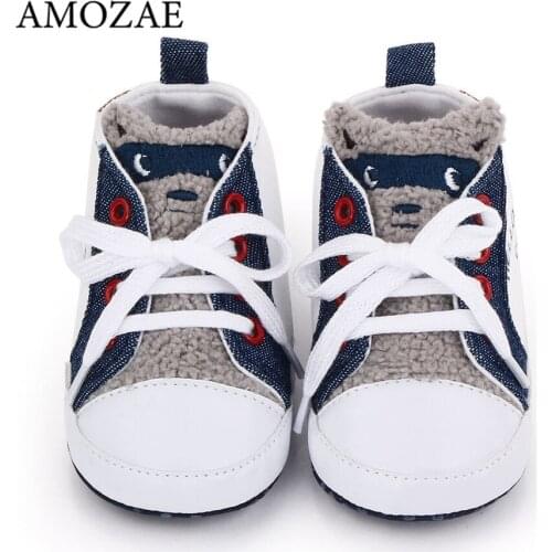 Baby Shoes Lovely Animal Pattern Canvas Keep Warm Bebes Boots Soft Sole Sneaker Anti-Slip Crib Shoes For 0-18M